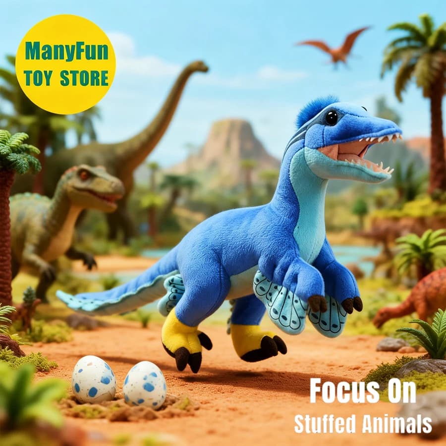 Peluche Raptor Realistico, Giocattolo di Peluche Velociraptor, Pupazzo Dinosauro Struzzo Realistico, Bambola Dinosauro Giurassico Simulato