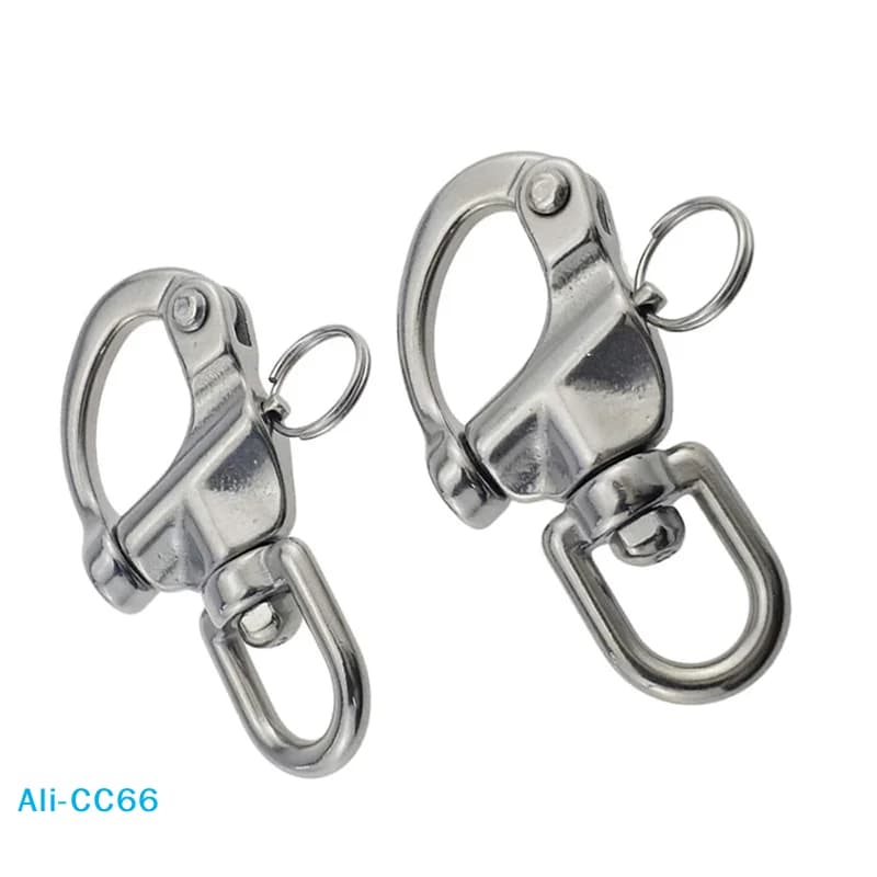 【C】Swivel Eye Snap Shackle Quick Release Bail Rigging Sailing Boat Marine 316 Stainless Steel Fixed Snap Anchor Shackle Rigging