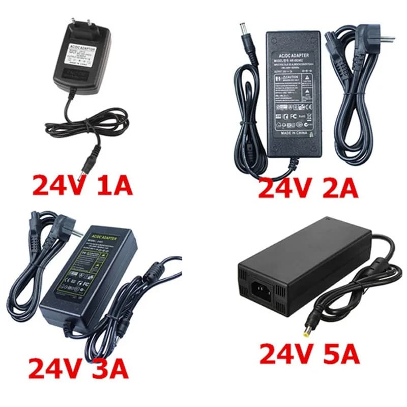 Alimentatore adattatore di alimentazione da ca a cc 24V 1A 2A 3A 5A caricatore convertitore universale con cavo spina EU/US/AU/UK per striscia LED