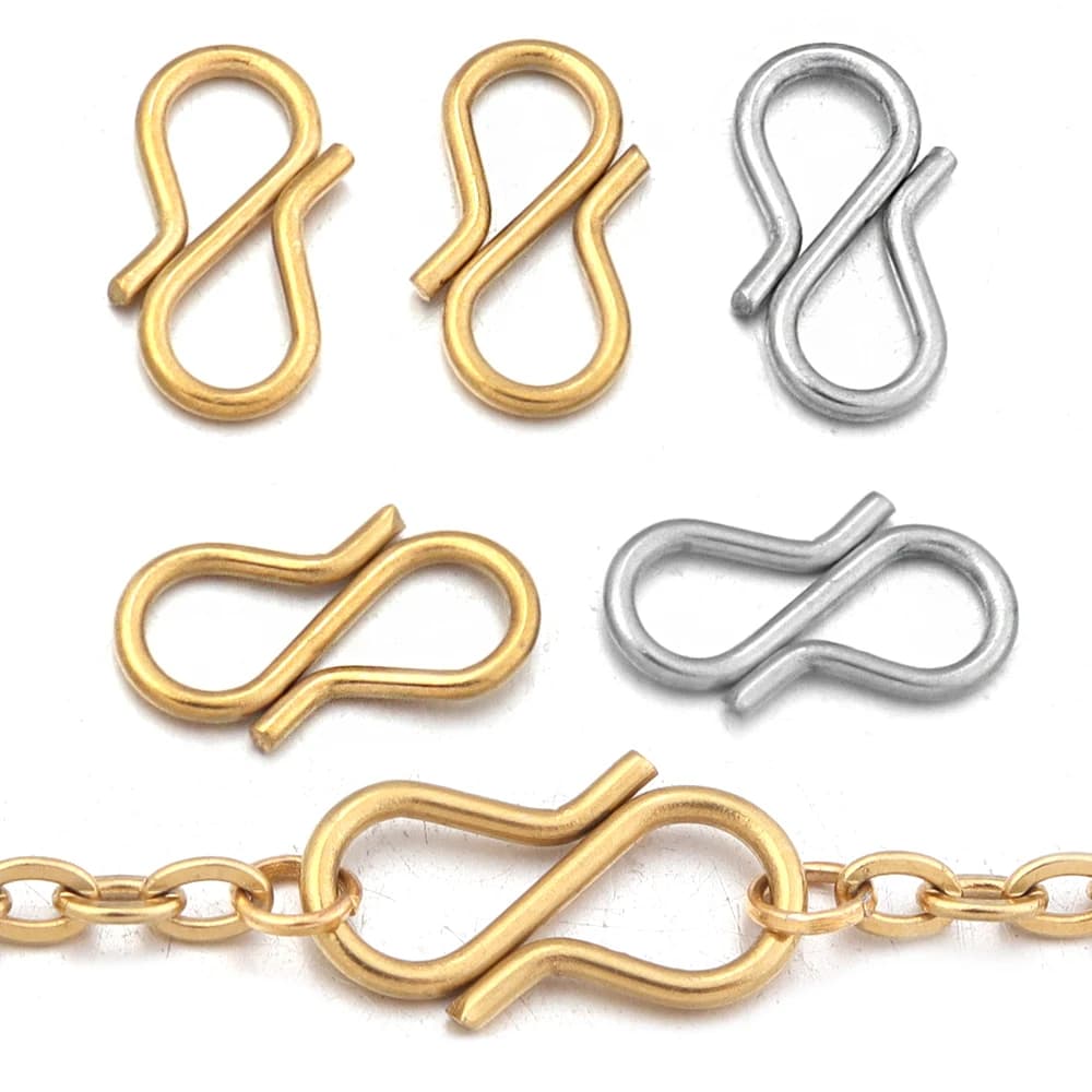 30 pezzi in acciaio inossidabile a forma di S fermagli terminali ganci catene connettori per creazione di gioielli accessori per collane braccialetti fatti a mano fai-da-te