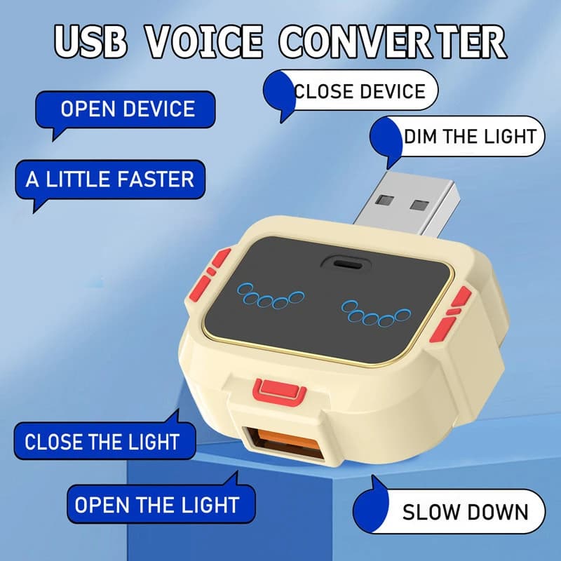 Convertitore USB vocale intelligente Docking station plug-in inglese Docking station Prolunga interfaccia USB Adattatore USB per cartoni animati