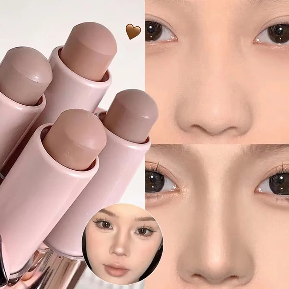 Correttore idratante opaco Contorno Stick Liscio e duraturo Ombra per naso 3D Impermeabile Viso Evidenzia Illumina il trucco del contorno