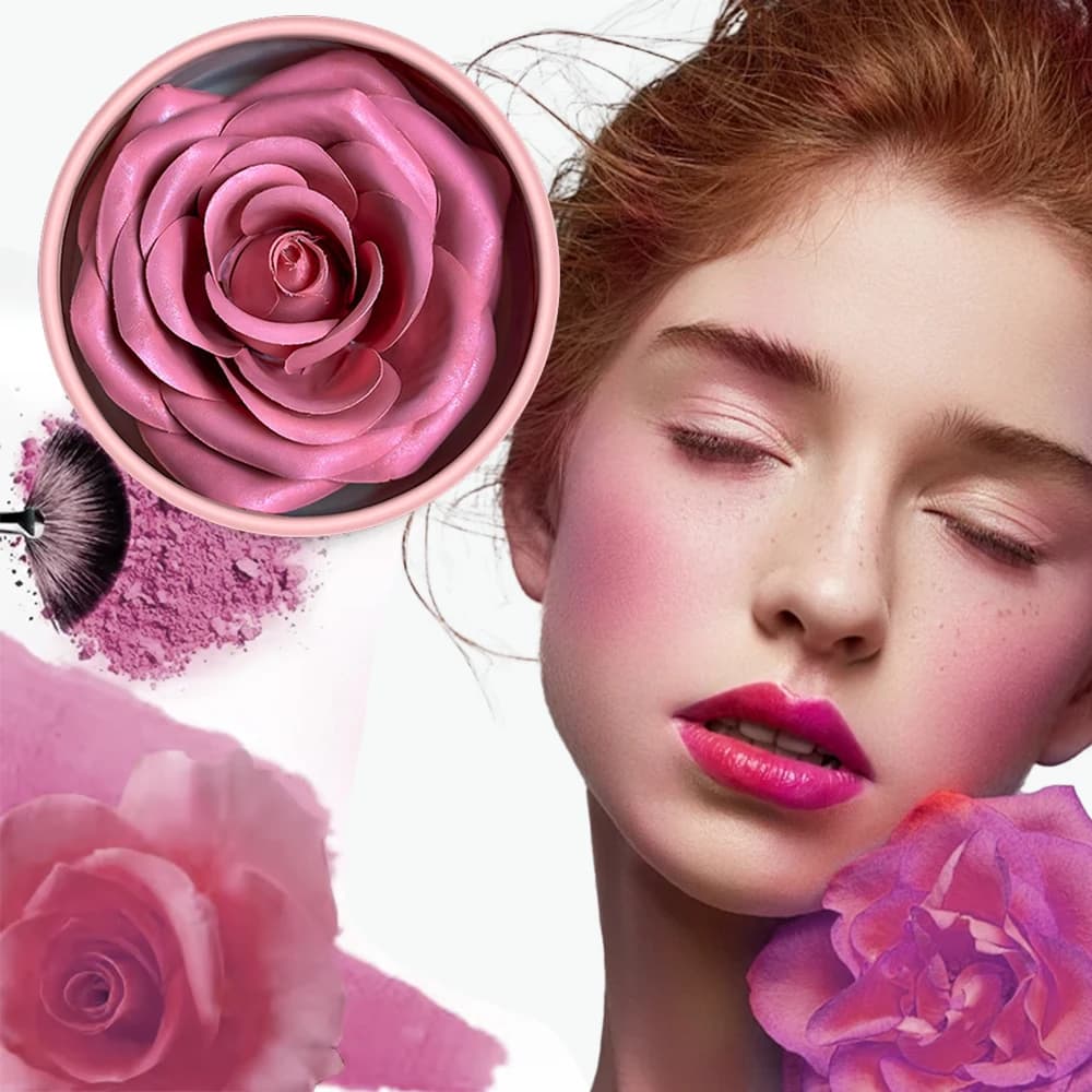 3D Petalo di rosa Trucco Blush 4 colori Regalo Evidenziatore Rare bellezza Blush Rubor Forma Rosa Real Rose Flower Blush Shimmer Makeup