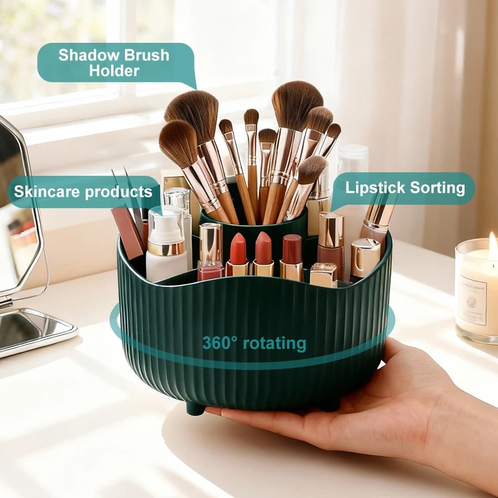 360 ° Rotating box for make-up Organizer for make-up Table make-up Door Cosmetic Brushes Eyebrow and Lipstick Door Jewelry