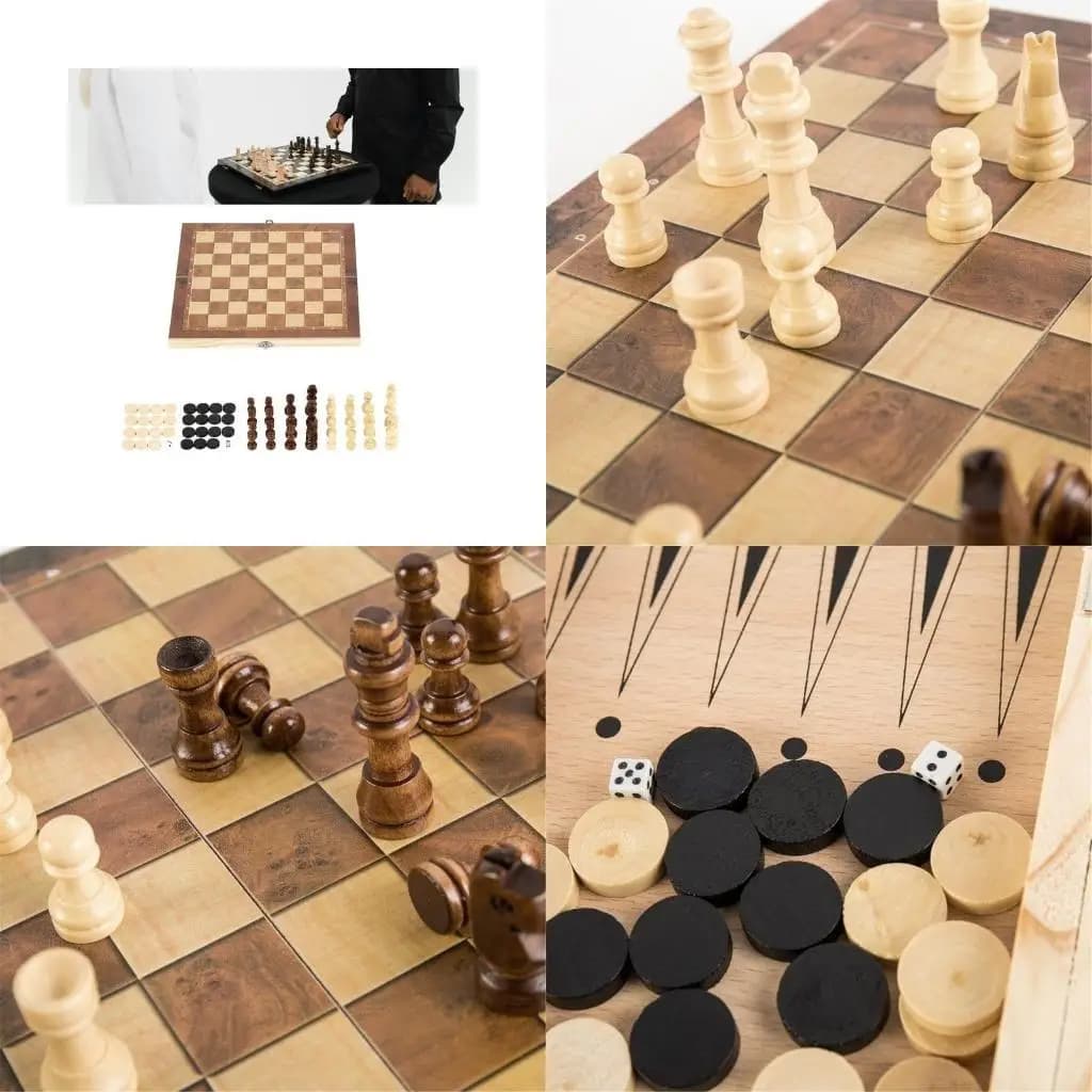 M5TC Dama da viaggio in legno Set da gioco da tavolo Scacchiera pieghevole Dama da scacchi portatile Gioco da viaggio Giocattolo