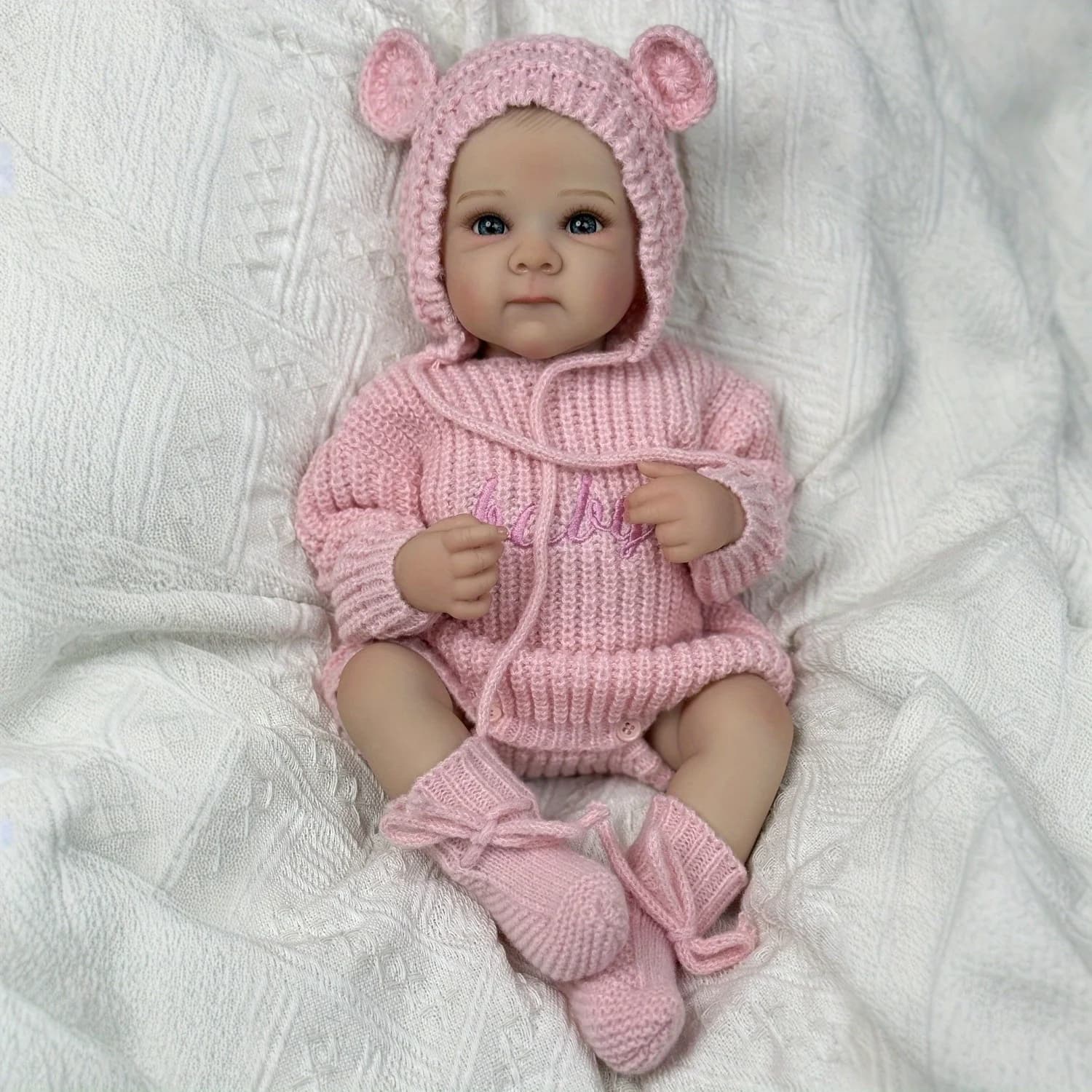 AONPENG 45cm 18inch Full Vinyl Reborn Doll, Handmade Cute Toy, Birthday, Play House & Bathe Gift for Kids