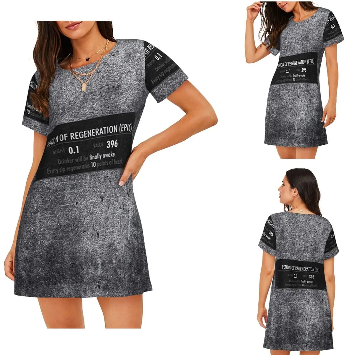Custom SKYRIM - Elder Scrolls - Dragonborn Short Sleeves Nightdress For Sleeping Women Short Sleeve Nightgowns Soft Pajama Dress