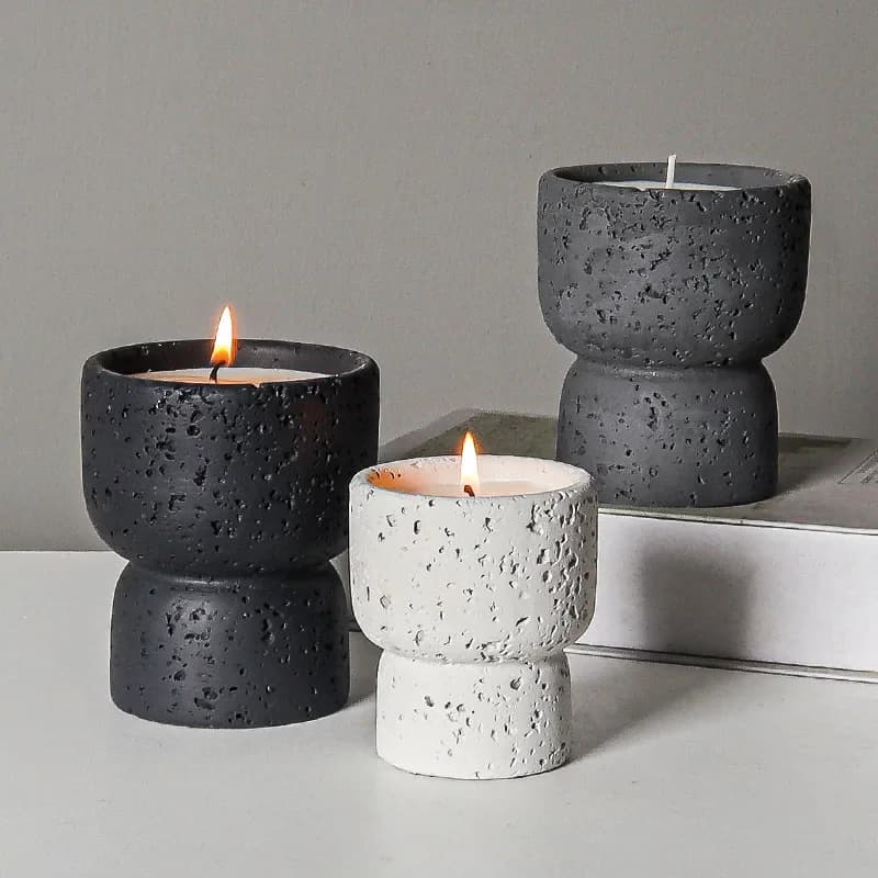 Aromatherapy candles for home use in concrete simple cups empty DIY handicrafts of high value candle holder for interior decorative ornaments
