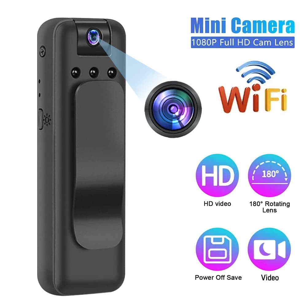 HD 1080P Portable Camera with Wi-Fi, Night Vision IR, Police Recorder, Compact Sports Camera