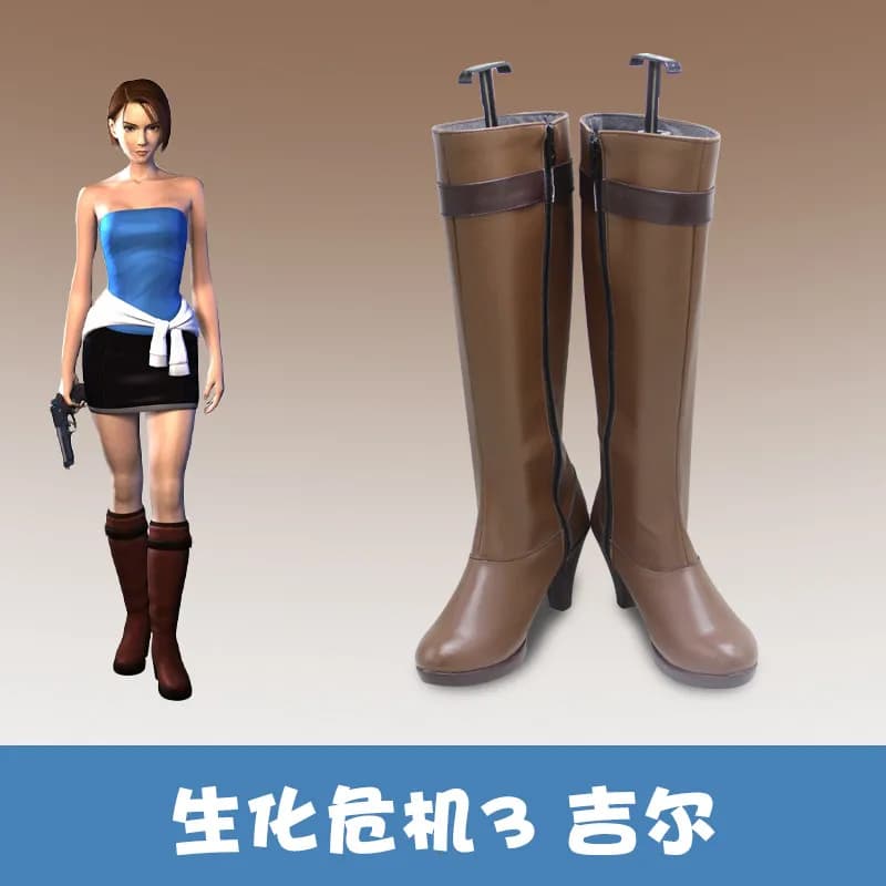 Scarpe da cosplay RE3 Jill Valentine Evil, stivali realizzati per ragazze, per feste di Halloween e cosplay