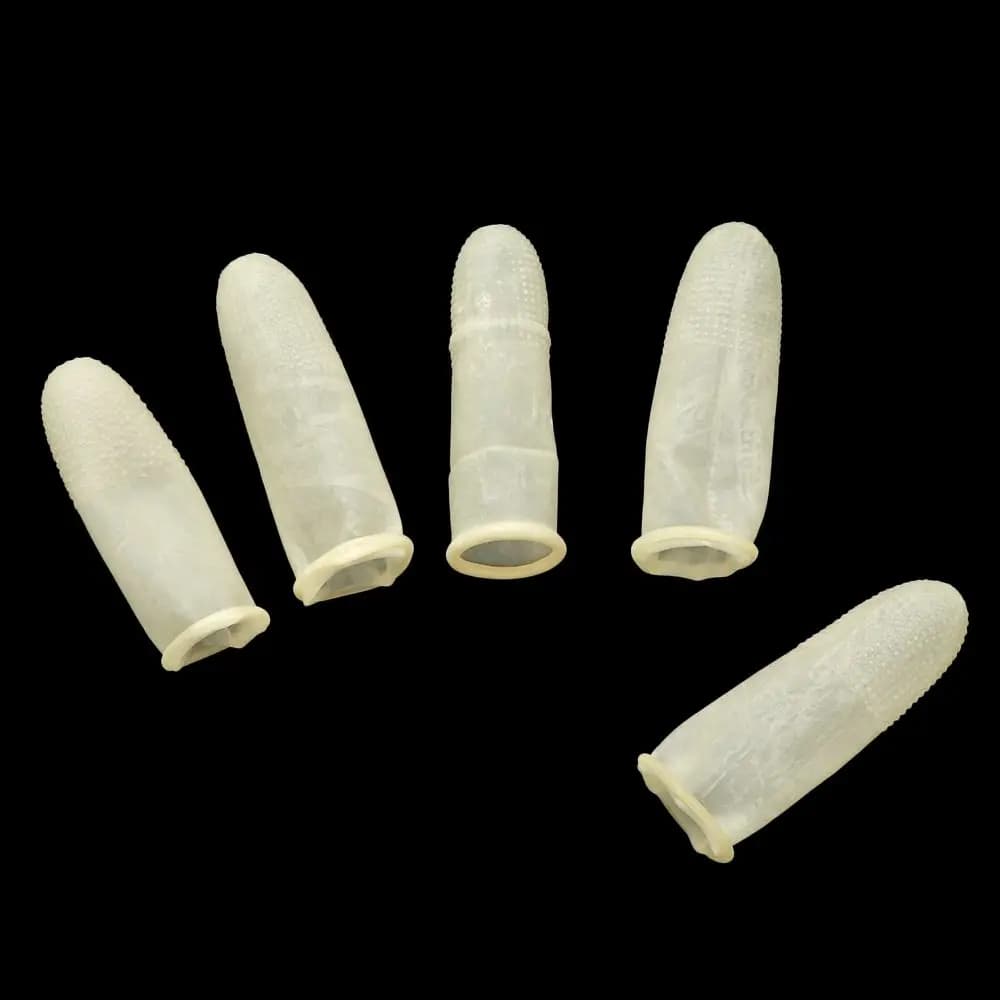 Guanti in gomma naturale riutilizzabili da 100 pezzi guanti in lattice antiscivolo per dita guanti protettivi per le dita strumento per Nail Art