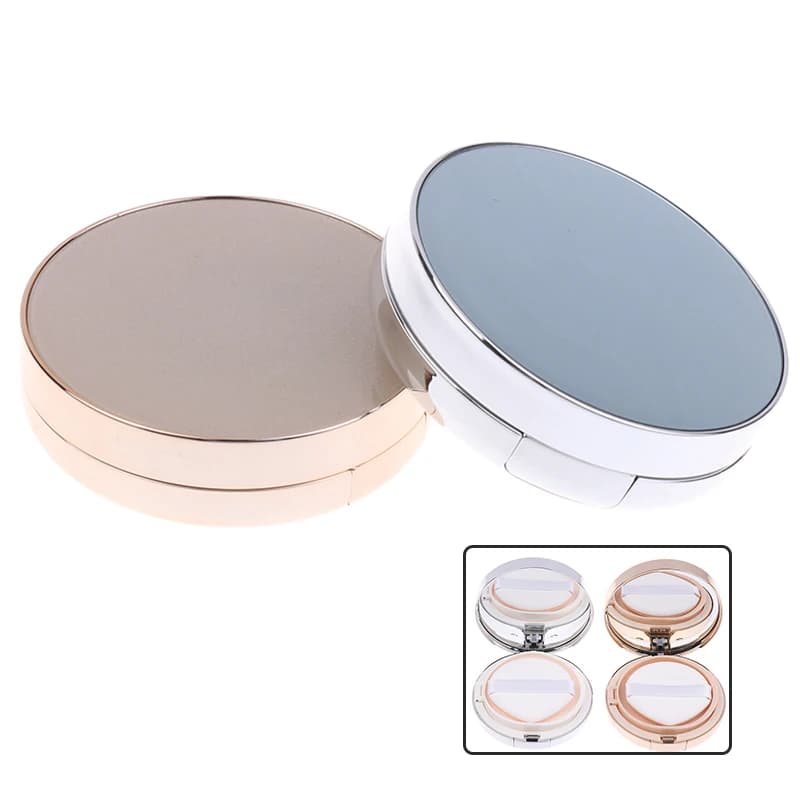 Scatola vuota per soffio con cuscino d'aria Scatole fai-da-te per fondotinta portatile con spugna a specchio BB Cream Contenitore per cosmetici Strumenti per il trucco di bellezza