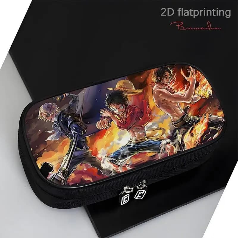 Astuccio BANDAI One Piece Monkey D. Luffy, a strati spessi, per studenti, con doppia cerniera, alla moda, nuovo, bellissimo e vivace