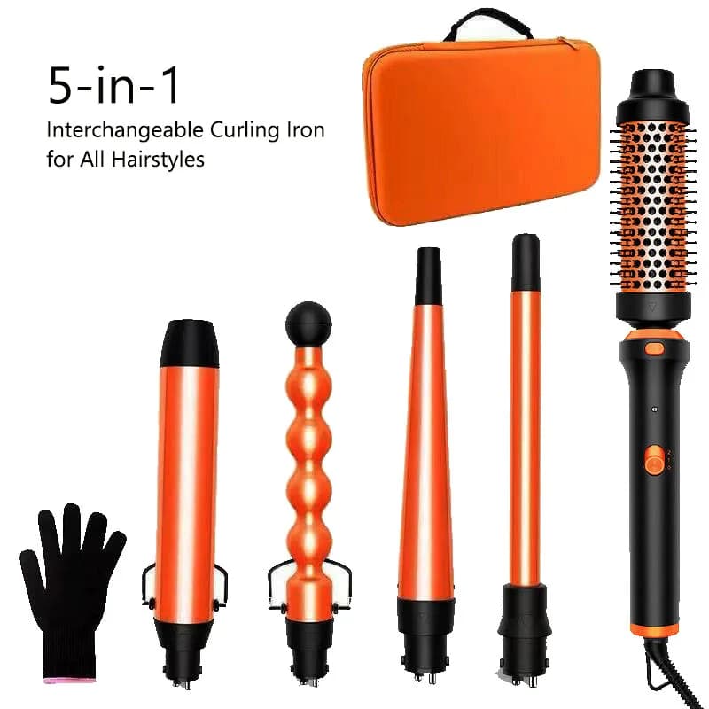 Set Iron Hairstyles Multifunction 5 in 1, Design 2 in 1 Hairstyles and Plates, Rapid PTC Heating for All Hair Types