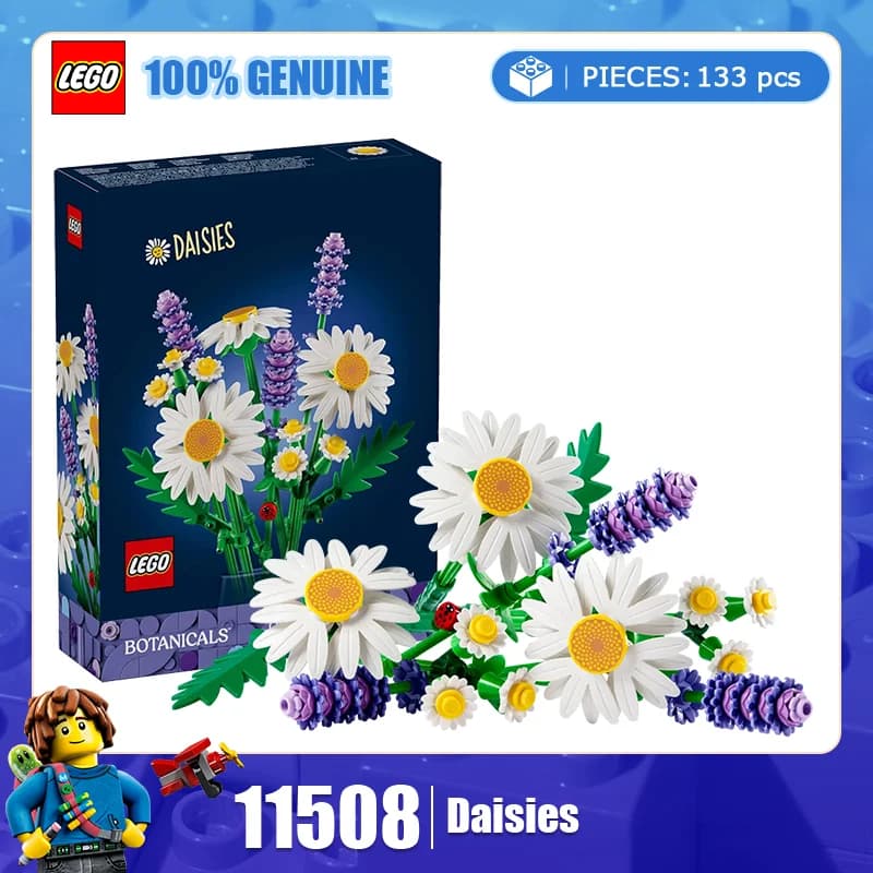 Lego Building Blocks Flower Plants Series 11508 Daisy e Lavender Puzzle per bambini, blocchi da costruzione, giocattolo, ornamento, regalo