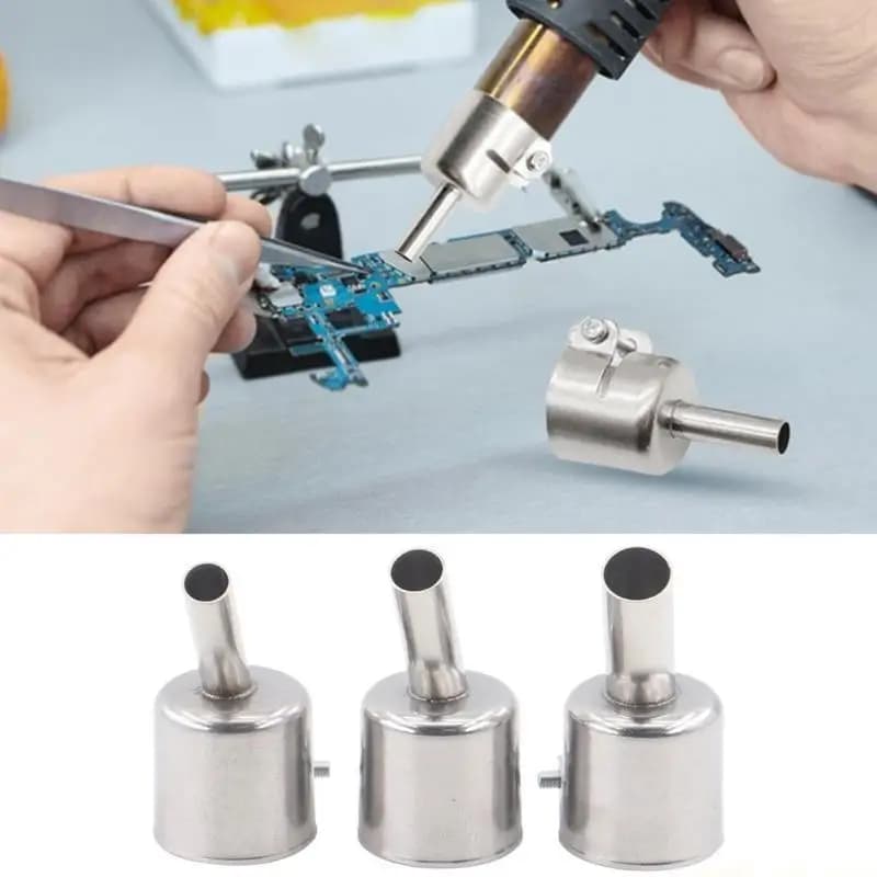 A2BE Set of 3 Angled Curved Heat Guns Nozzles 45 Degree Tip Hot Air Welding Soldering Stations Nozzle for Electronics Repair