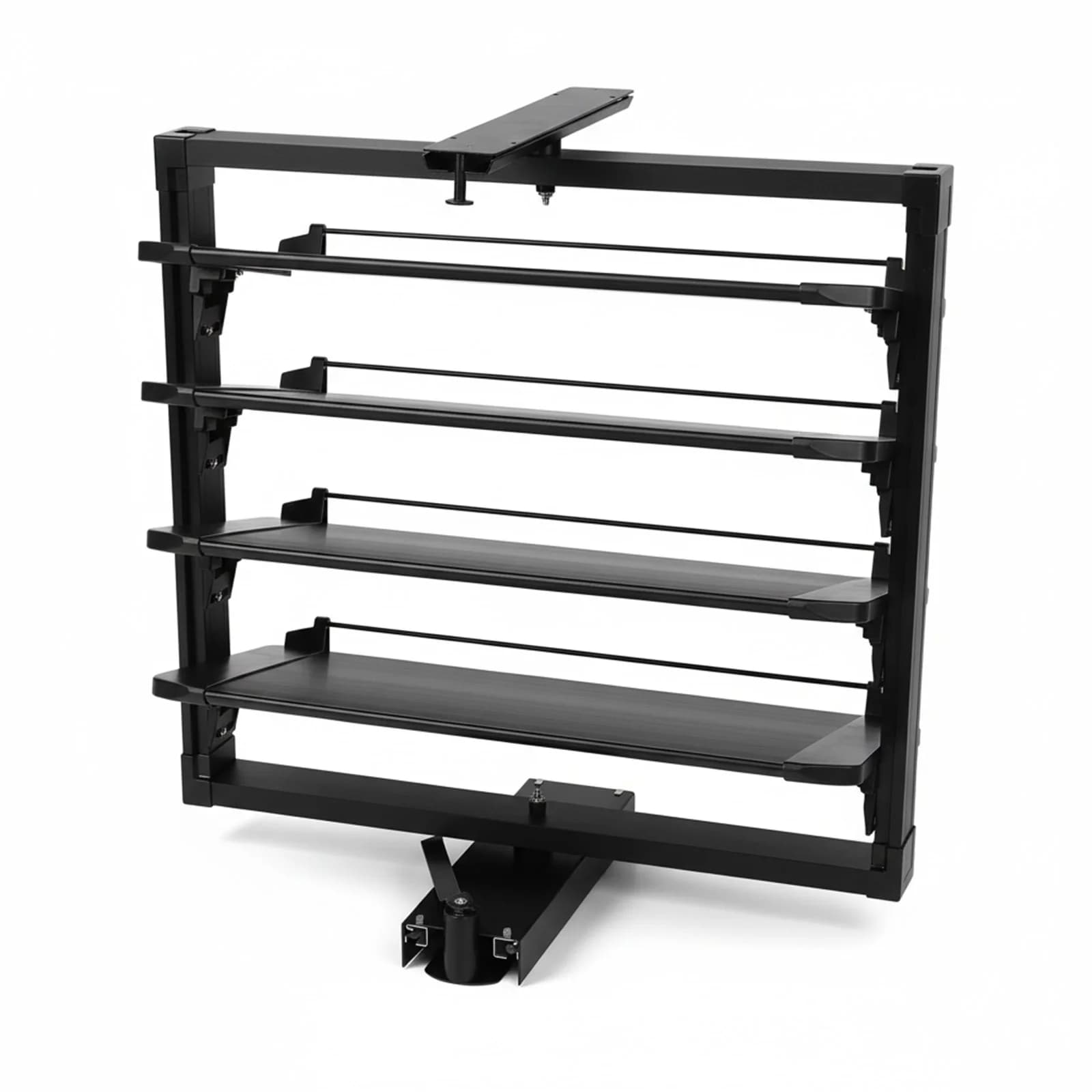 Extractable Metal Shoe Impilable 360 ° Organizer Slide for 4 Level Shoes, Multi-layer Vertical Shelf Retractable for Wardrobe