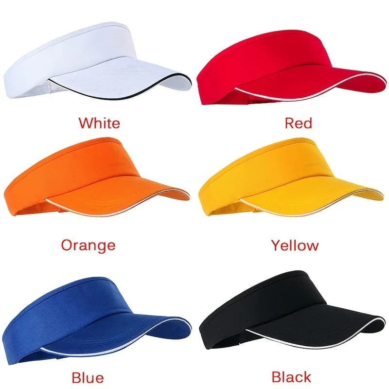 1 pz regolabile universale tinta unita visiera parasole sport golf tennis berretto traspirante tinta unita cappello da sole estivo cappello a cilindro vuoto