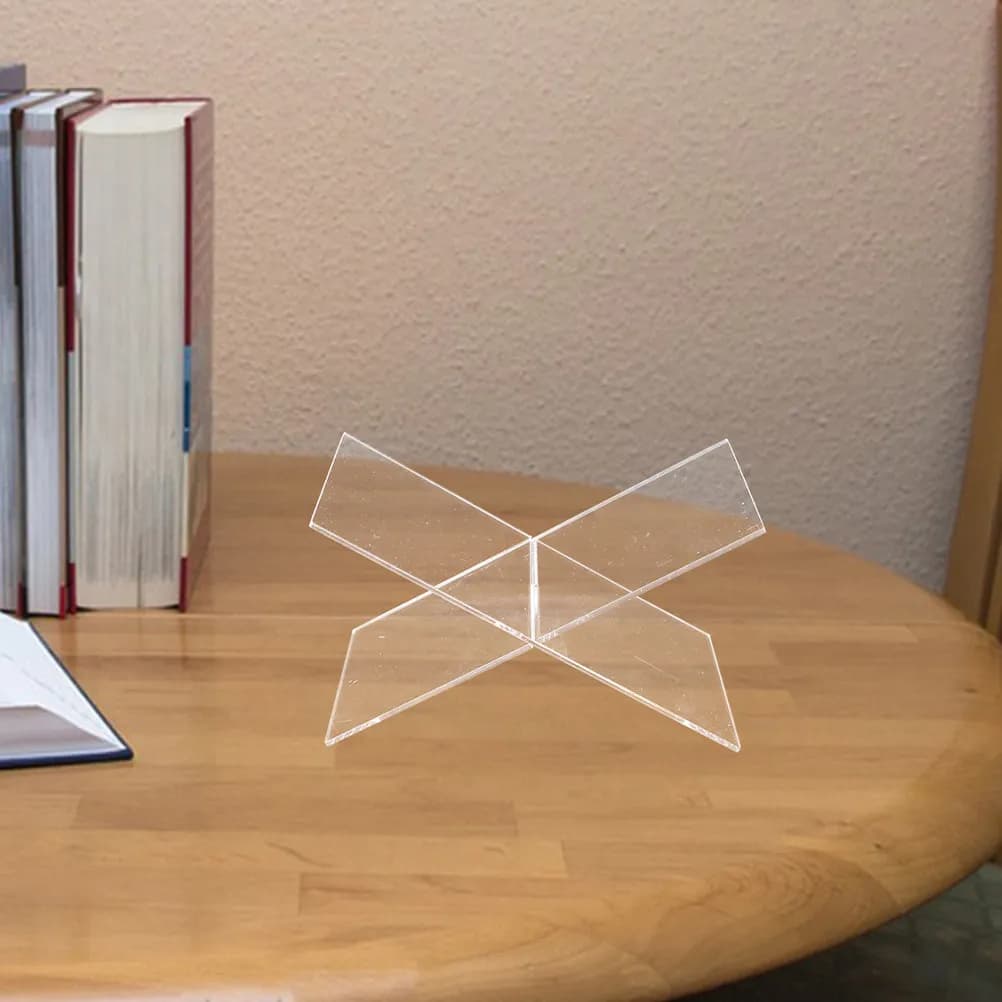 Supporto per libri in acrilico a forma di X, spessore 4 mm, organizer da scrivania per la lettura di libri di cucina, bibbia, espositore, porta documenti portatile