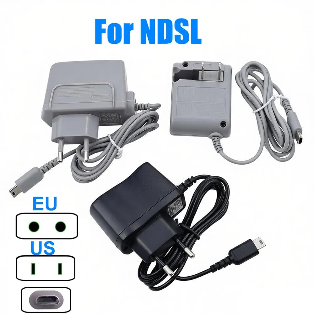 Adattatore da Viaggio AC 100-240V per DSL DS Lite NDSL con Spina EU/US, Caricabatterie e Alimentatore per Accessori di Gioco