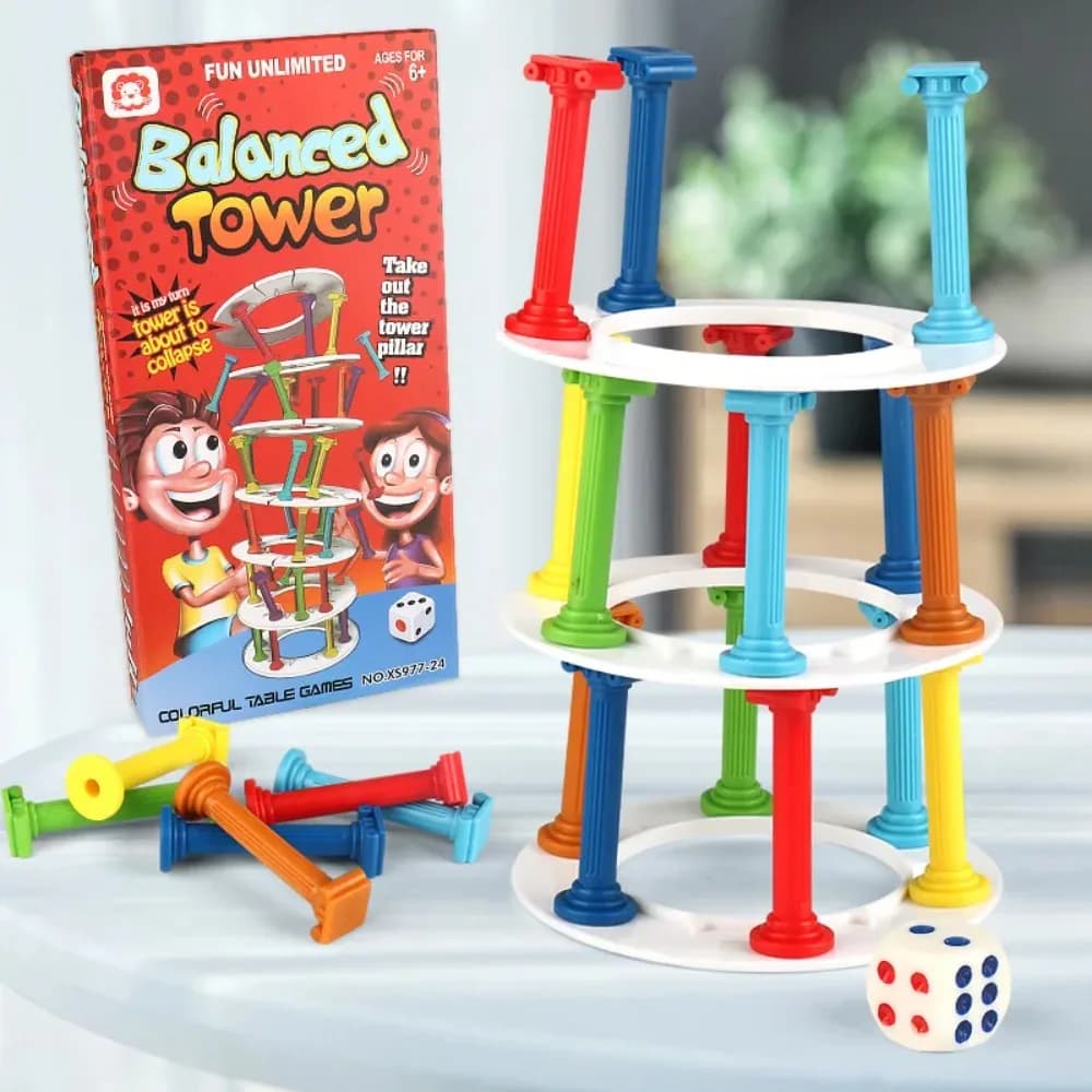 Gioco di collasso della torre dell'equilibrio per bambini Gioco da tavolo interattivo genitore-figlio per feste in famiglia Giocattoli educativi Regalo giocattolo della torre di crash pazzo