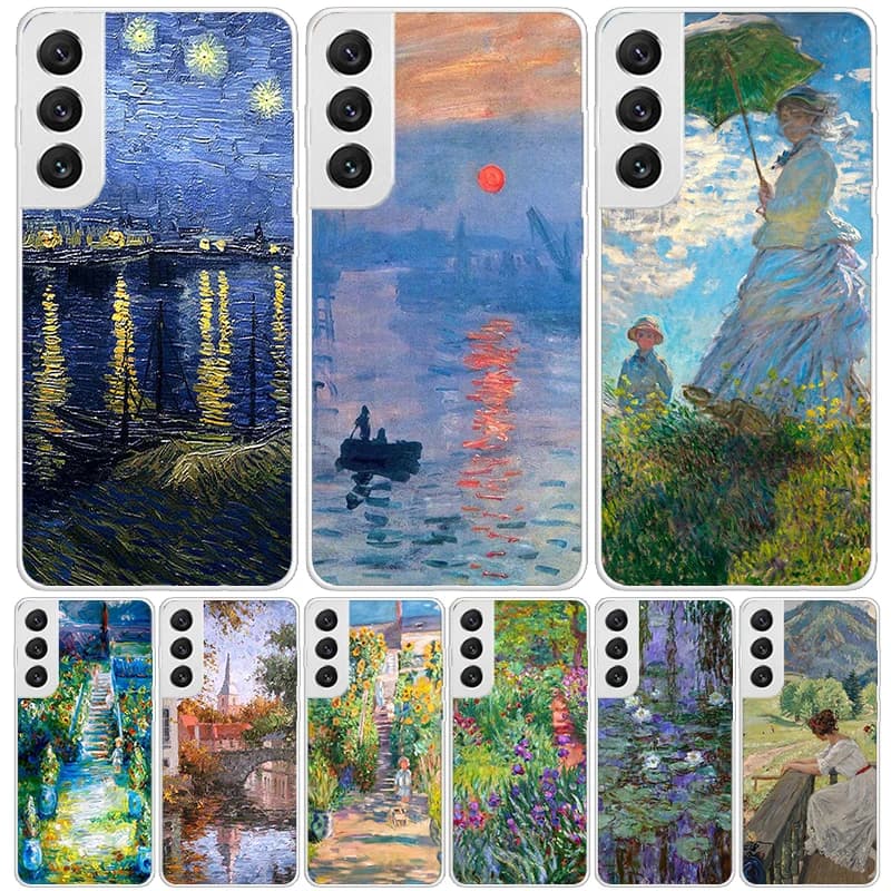Claude Monet Garden Lotus Bridge Phone Case For Samsung Galaxy S25 Edge S24 S23 S22 S21 FE S20 Ultra S10 Plus + Art Customized C