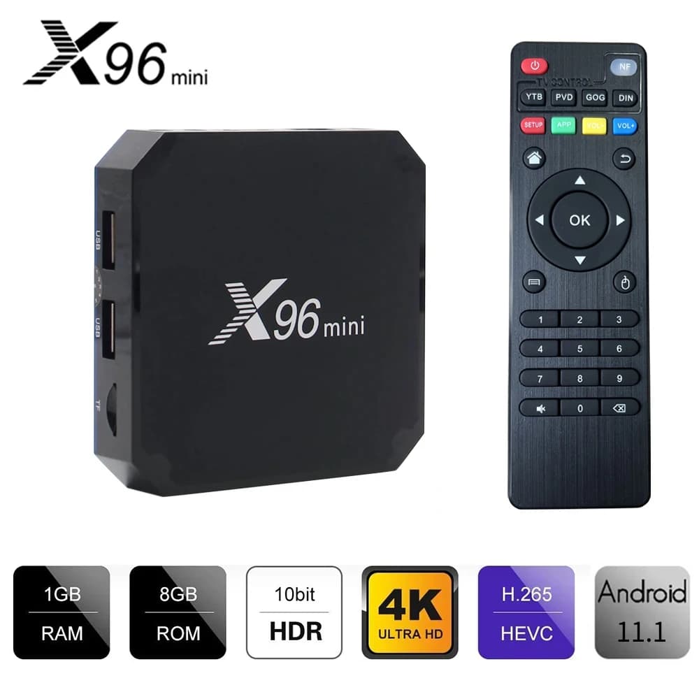 Originale X96 mini Android 11.0 Smart TV Box Quad Core 2 GB 16 GB WiFi Lettore multimediale X96mini Set top box 1G 8G