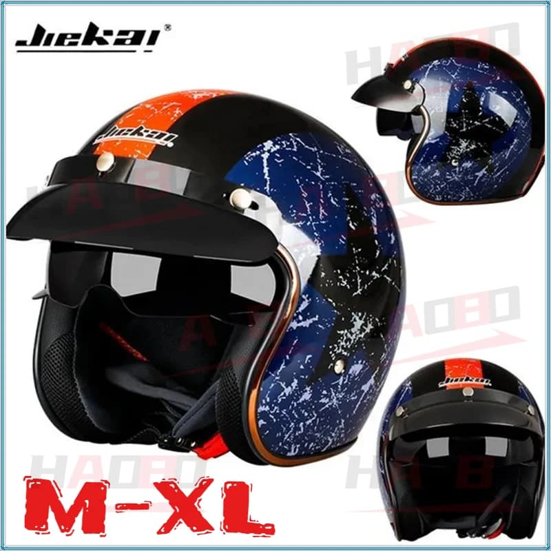JIEKAI 510 DOT vintage 3/4 light for chopper, retro helmet for motorcycle