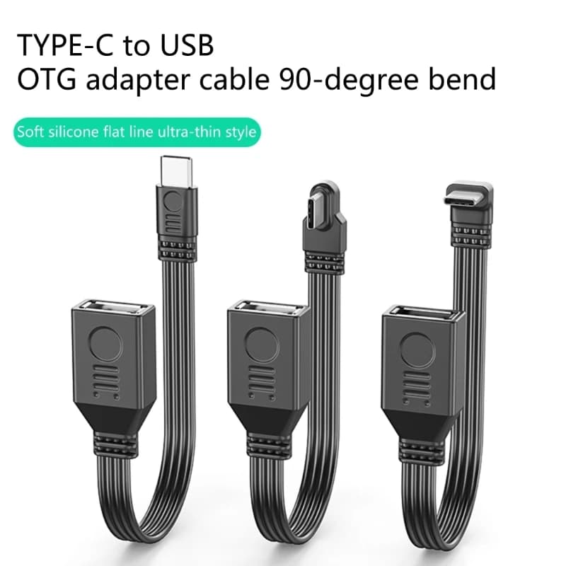Angolo di 90 gradi Adattatore da tipo C a USB 2.0 Dati 480 Mbps Cavo USB C maschio a USB femmina OTG Ricarica rapida per tablet portatile
