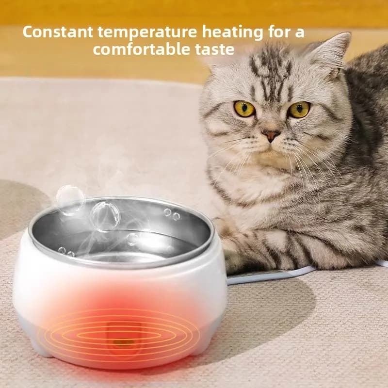Ciotola Riscaldata in Ceramica per Animali Domestici, Dispenser d'Acqua a Temperatura Costante per Gatti e Cani, Ciotola per Yogurt, Ciotola Invernale per Acqua e Cibo