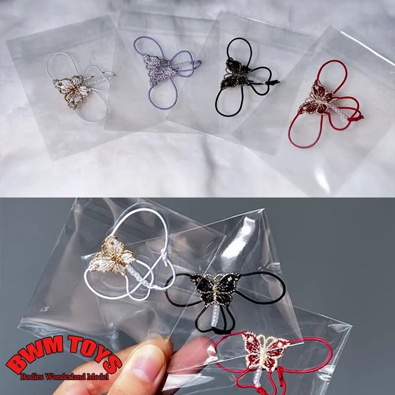 Mutandine a triangolo con farfalla e perline fatte a mano in scala 1/6 per soldatina, accessori di abbigliamento per action figure da 12 pollici