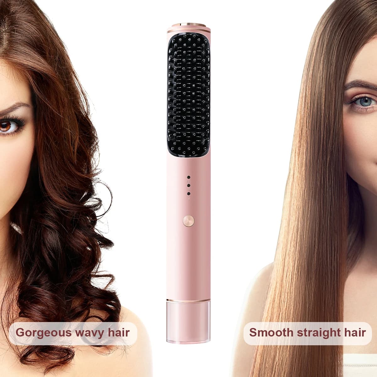 Hair Smooth Brush - Electric Smooth Comb with Adjustable Temperature, Quick Heat and Ionic Protection for styling without Crespo