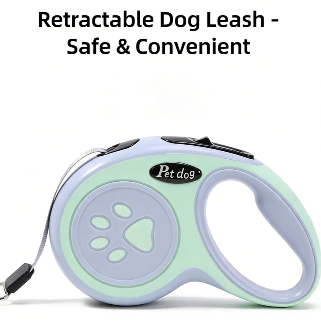 5 meters green retractable hook for pets, suitable for medium and small dogs, dog leash, dog accessories.