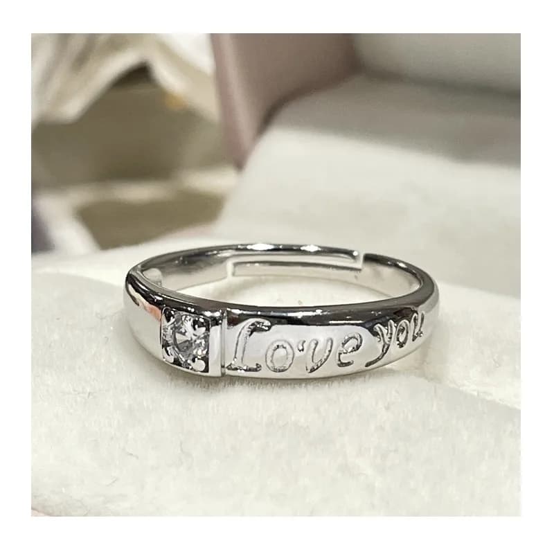 English Couple Ring Men and Women Light Luxury Niche High-end Wedding Ring Versatile Adjustable Ring