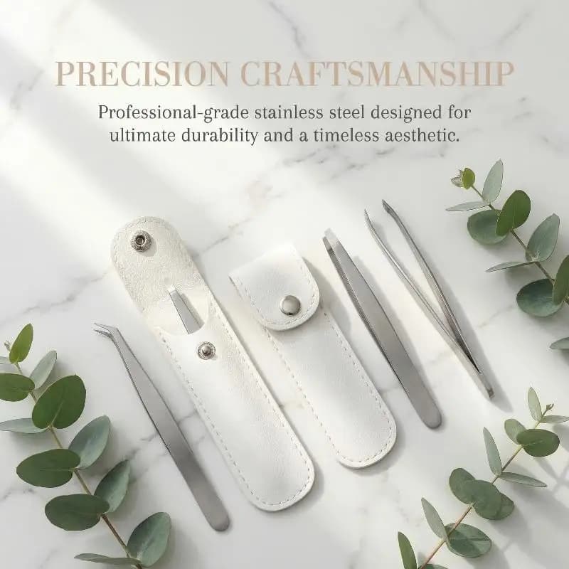 High Quality Stainless Steel Tweezers Set For Eyebrow And Beard Shaping Multi Purpose For Home Use