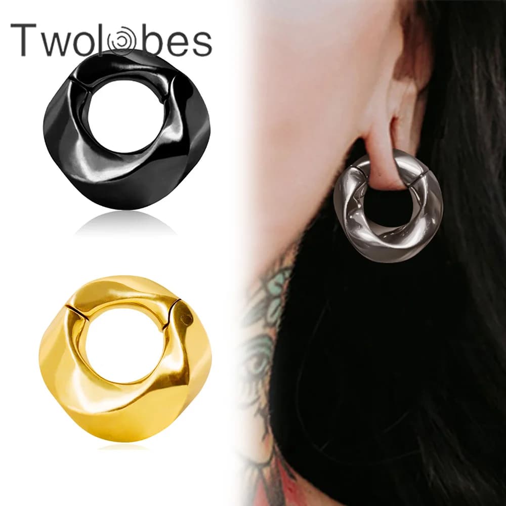 Twolobes 2PCS New Fashion Vortex 316 ganci per pesi per le orecchie in acciaio inossidabile per Piercing a lobi allungati calibri per gioielli per il corpo tunnel