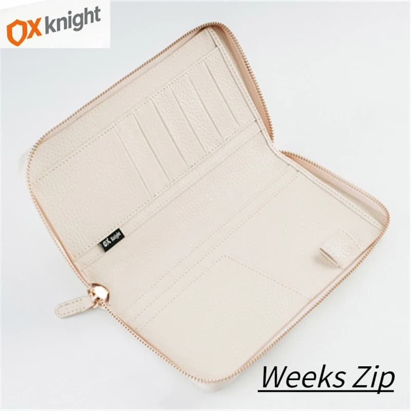 OX KNIGHT Weeks Zip Cover Genuine Leather Journals Notebooks Pebbled Grain Cowhide for Planner Vintage Notepad Diary Stationery