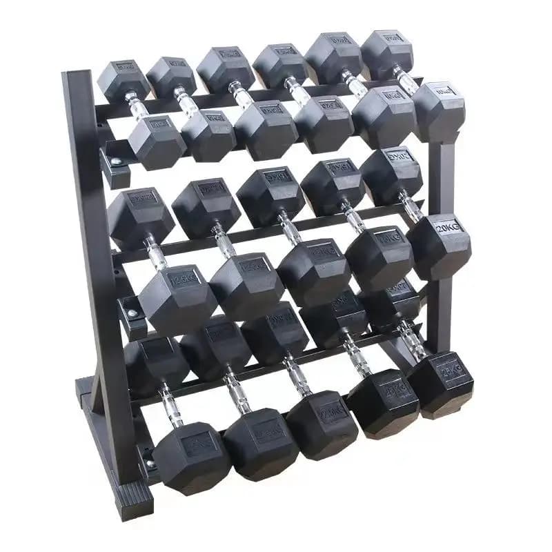 Fitness Equipment Set of 3-tier Adjustable Storage Handlebar Rack Set for Home Gym Strength Training