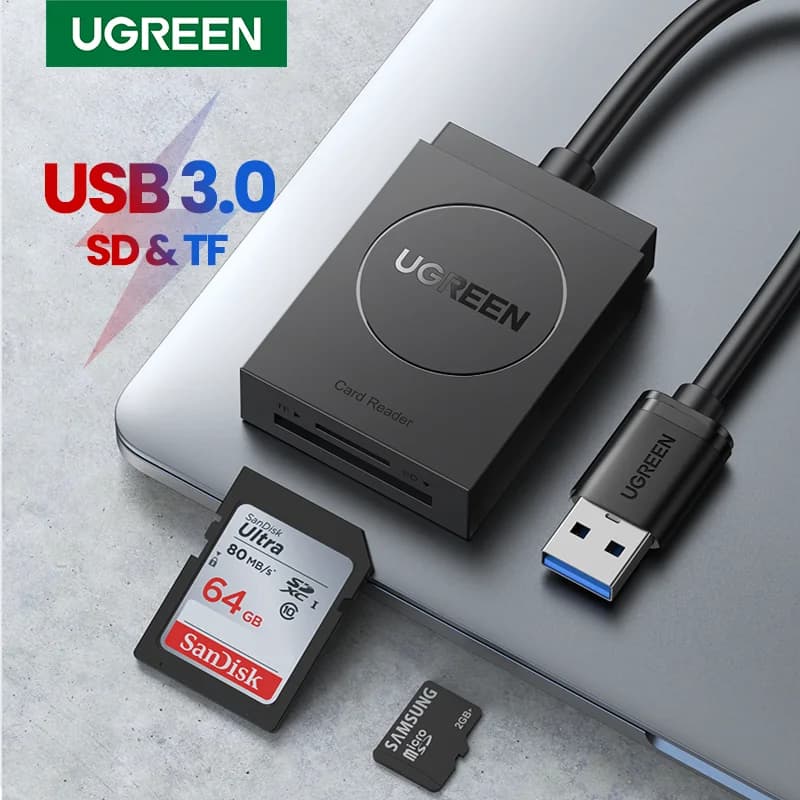 UGREEN USB 3.0 lettore di schede SD Micro SD TF Card Adapter per Laptop OTG Micro USB a Multi Card Reader adattatore per scheda di memoria USB 3.0