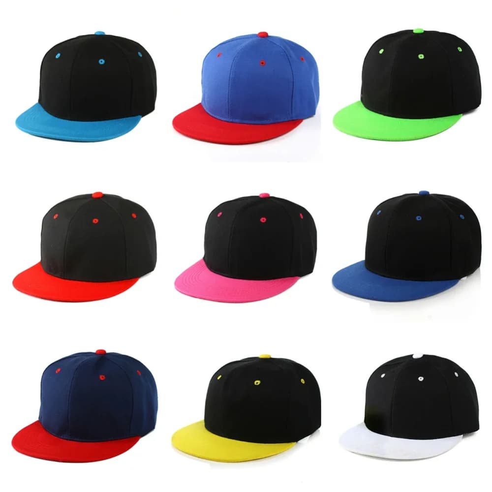 Cappellino da Baseball Leggero con Visiera Piatta per Uomo, Design Bicolore, Stile Hip Hop