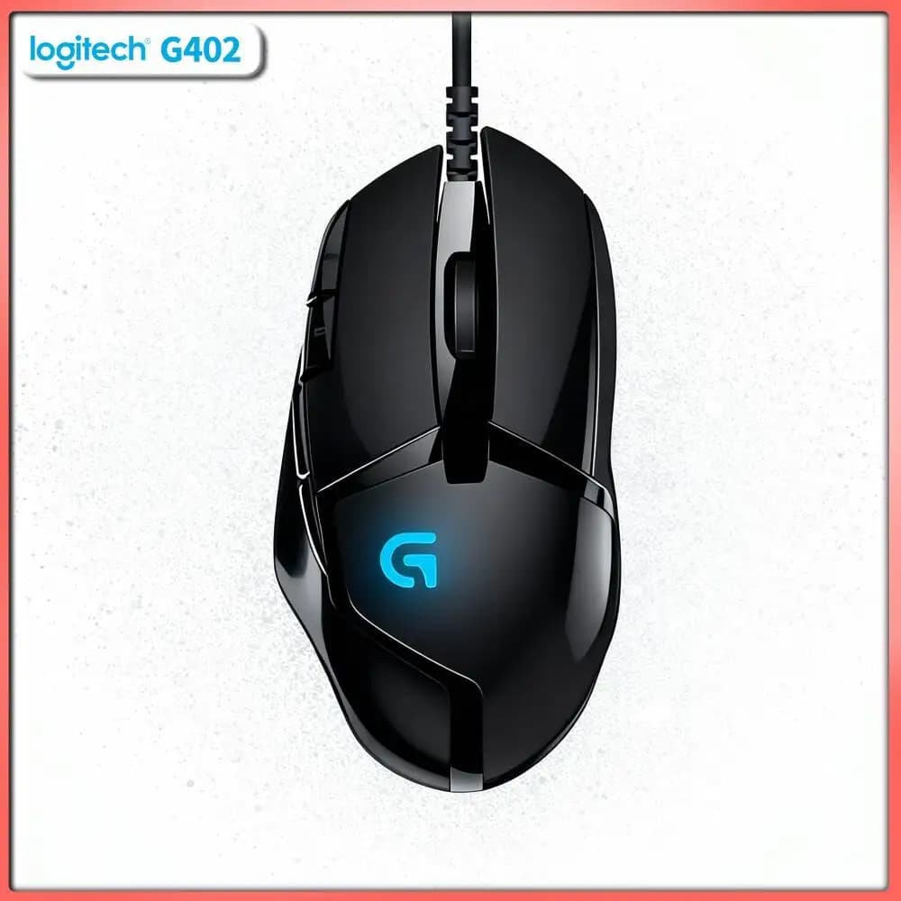 Logitech G402 Hyperion Fury Mouse 8 Custom Buttons 500 IPS Tracking Anti-Slip Ergonomic Design for PC Desktop Gaming