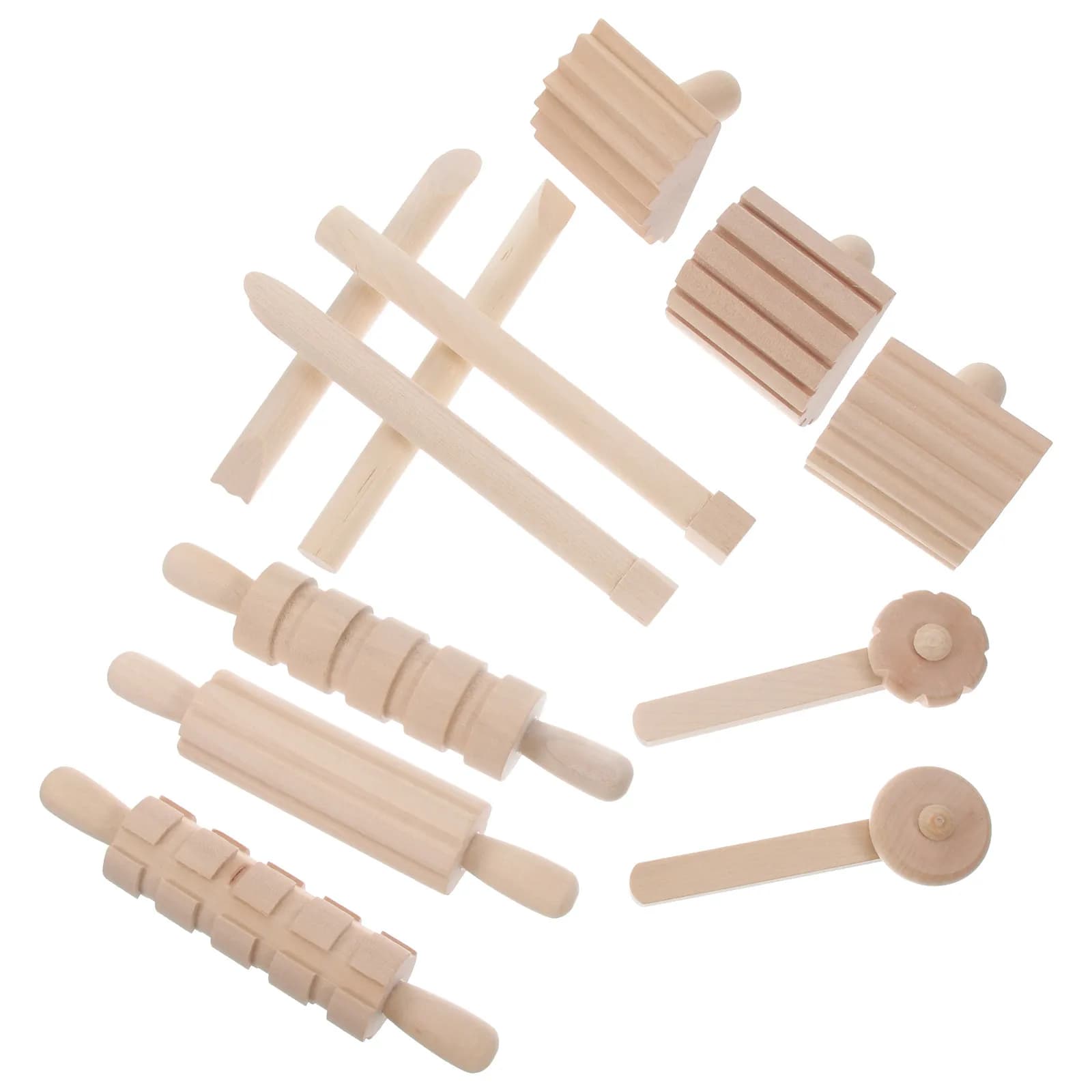 Set di 1 Utensile per Modellare l'Argilla e la Plastilina in Legno, Strumenti Sicuri per Modellazione con Superficie Liscia per Ceramica, Argilla Polimerica ad Asciugatura all'Aria e Plastilina