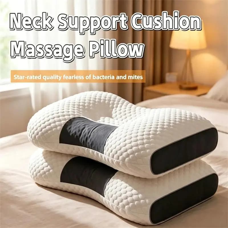 Household pillow knitted partitioned sleep aid massage function pillow moisture absorption breathable rebound without collapse