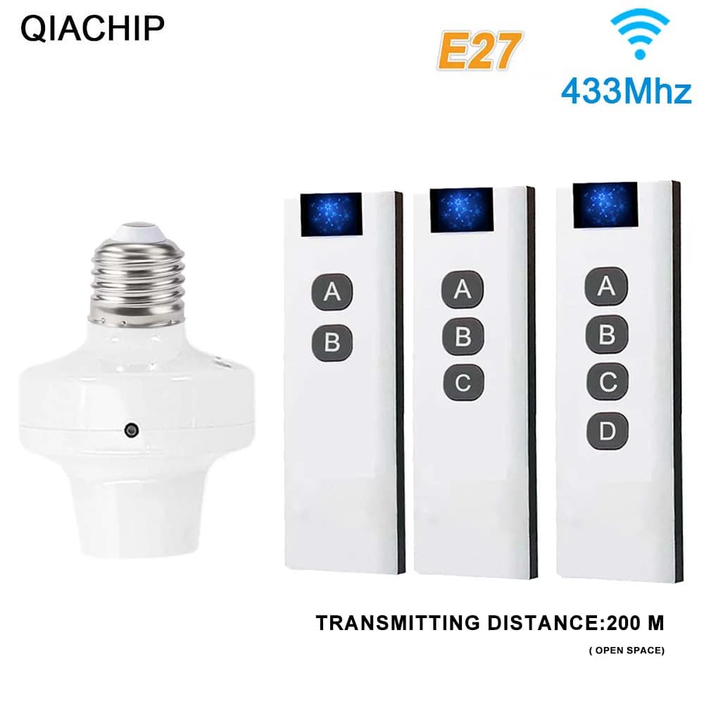 Interruttore portalampada con telecomando senza fili 433 MHz Portalampada a LED E27 a lunga distanza 110V220V per pendente da incasso