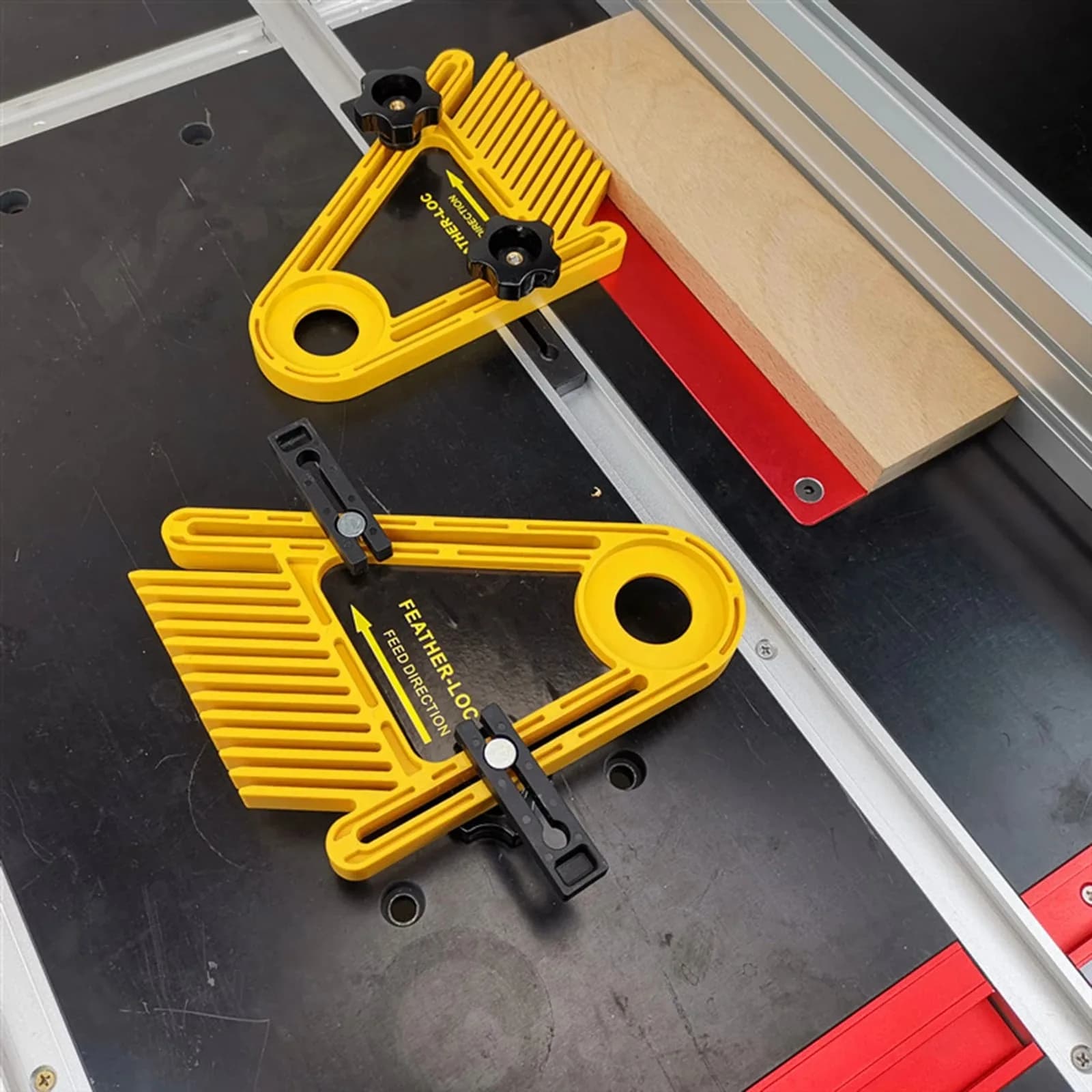 Blocco di Spinta di Sicurezza True-Flex Featherboard per Seghe da Banco, per Lavorazione del Legno, con Scanalature a T e Scanalature per Troncatrici su Seghe da Banco e Fresatrici