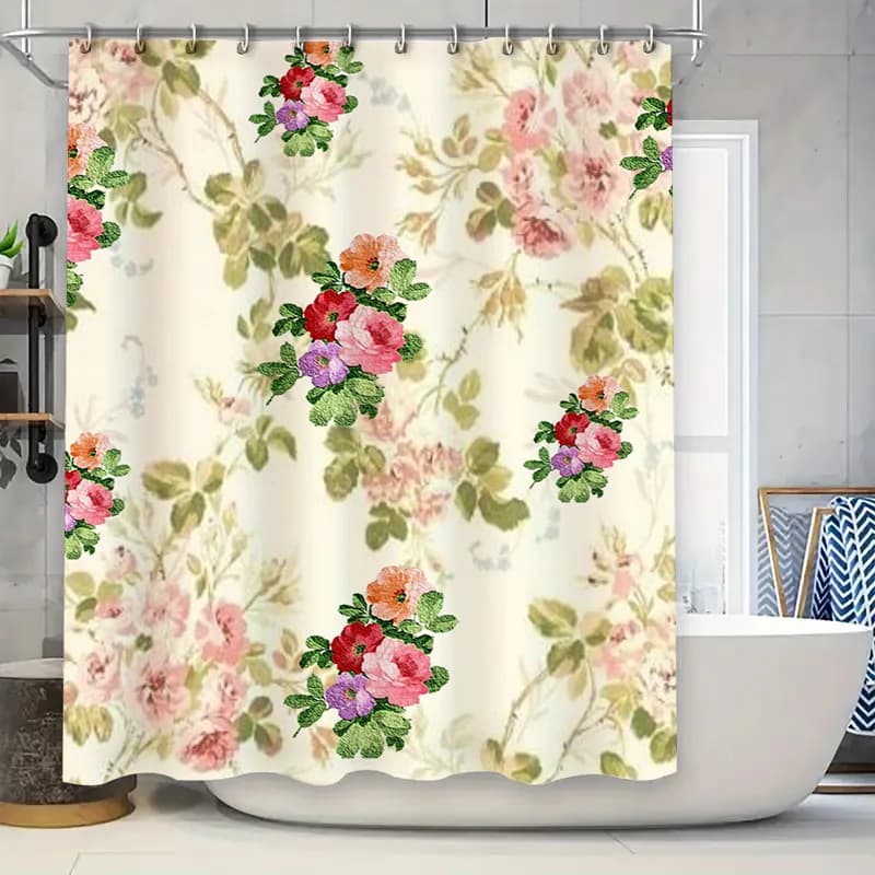 Tenda da doccia impermeabile a strisce blu verdi Decorazione per il bagno stampata in 3D Decorazione per la casa Dimensioni personalizzate disponibili