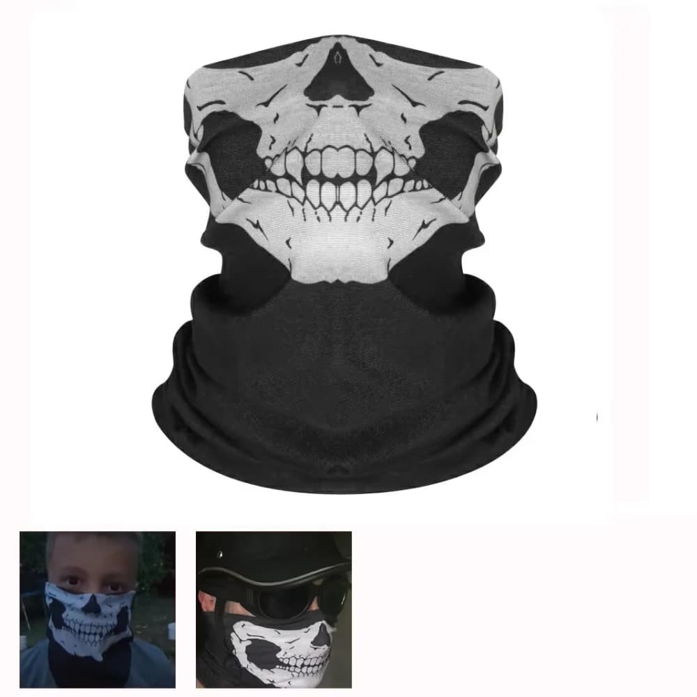 Cappuccio per casco da bicicletta Bandana traspirante antivento teschio uomo passamontagna maschera da sci berretti da ciclismo snowboard copertura per il viso sciarpa da campeggio