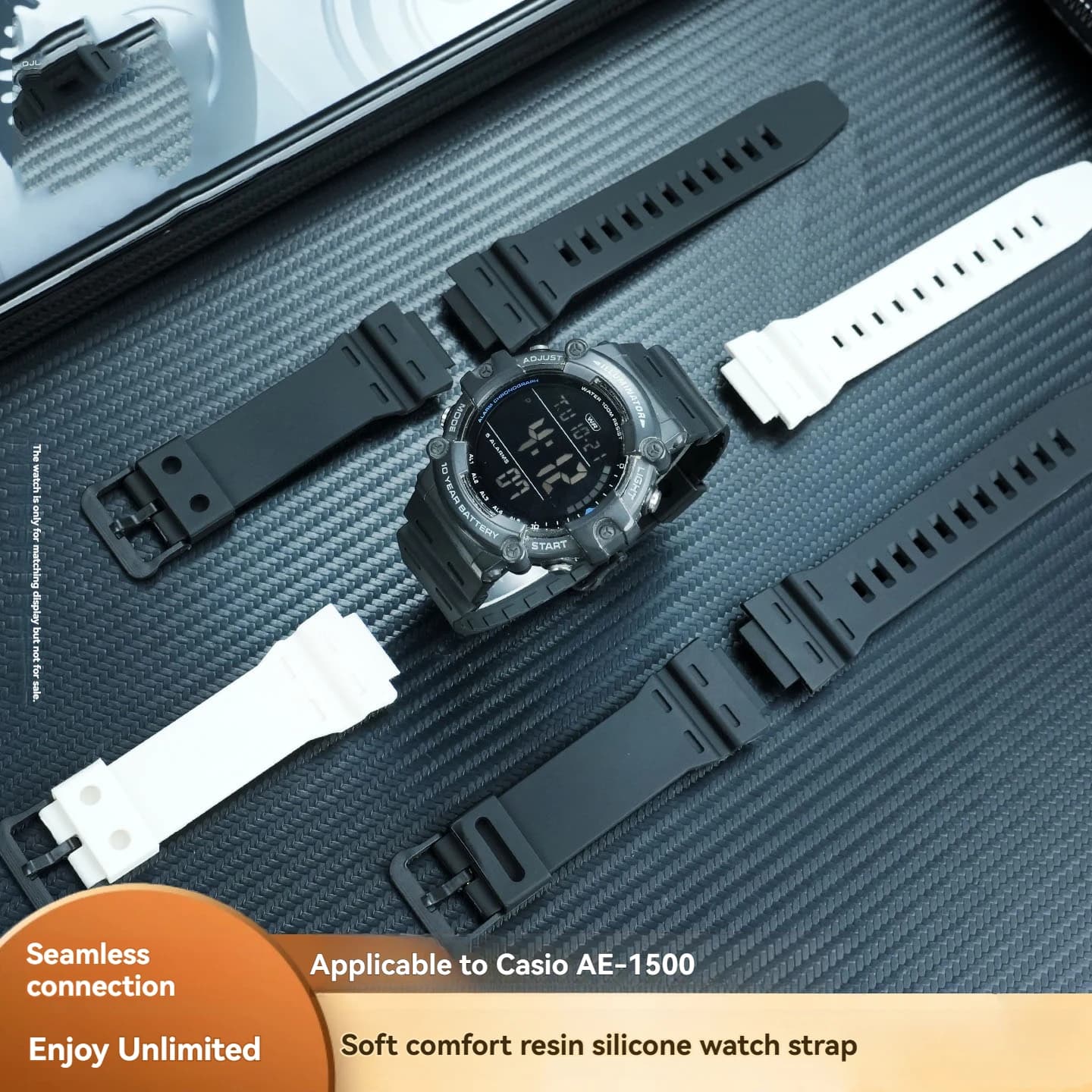 For Casio 3502 AE-1500 Resin Strap AE-1500WHX-1AVDF/DW-291/W-737 Silicone Watch Strap 18mm Convex Sports Bracelet