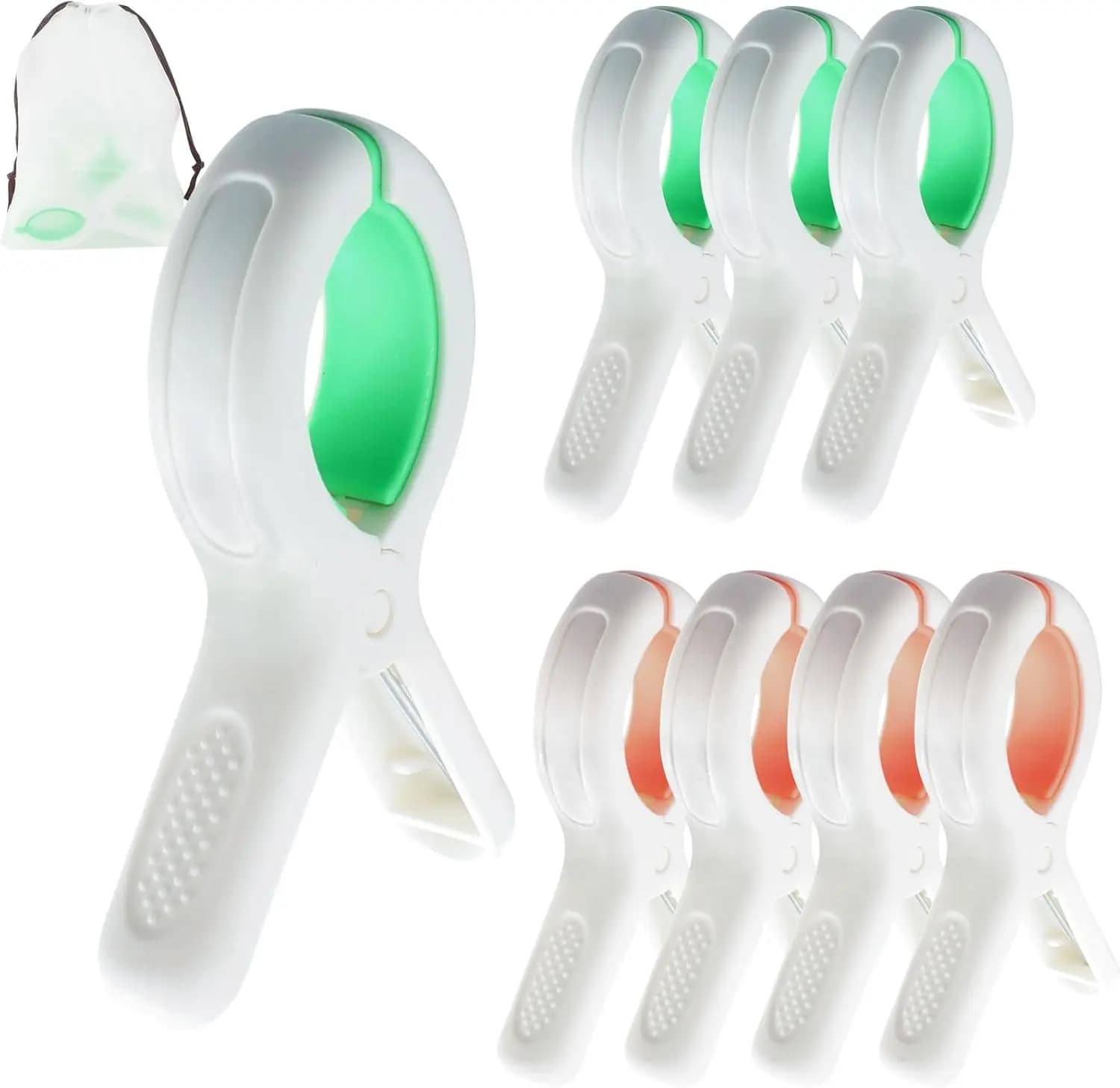 Set of 8 Clips for Beach Towels with Forte Presa e Borsa, Anti-slip for Chairs, Bucato and External Use