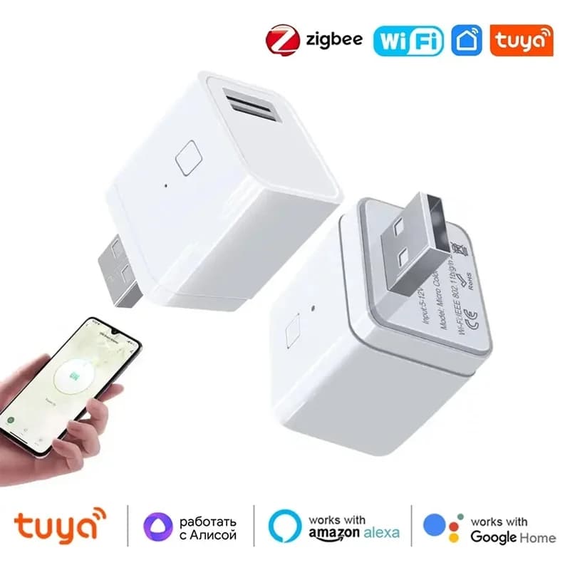 Tuya WiFi Micro USB Adaptor 5V Mini WiFi USB Power Adaptor Smart Timing Charge Plug Work With Alexa Google Assistant Smart Life